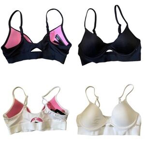 Victorias secret pink 2 push up bra black and white